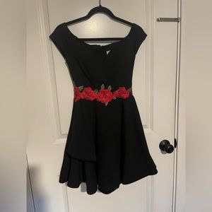 Homecoming dress! Off shoulder, sweetheart neckline, floral embroidery